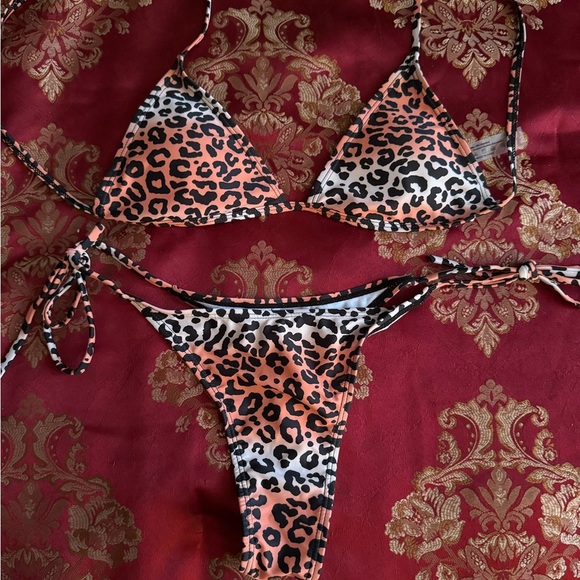 Leopard Print Triangle Bikini Set – Size L - Picture 1 of 4